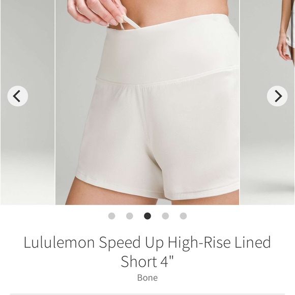 lululemon athletica Pants - lululemon athletica Speed Up High-Rise Lined Shorts — Bone (Off-White)